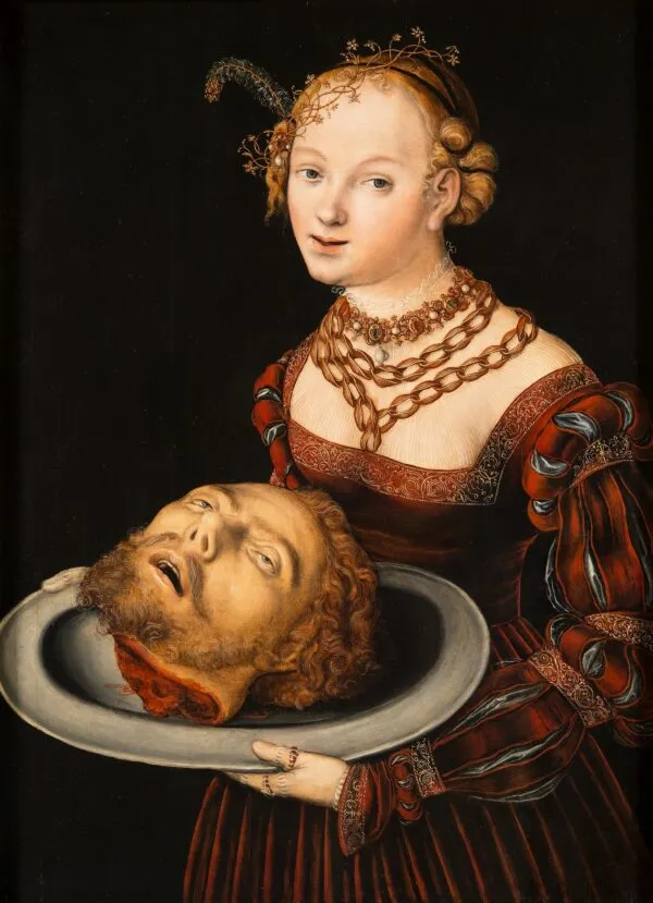 Salome with the Head of St John the Baptist (1526) by Lucas Cranach the Elder — original painting reproduced as a hand-painted oil on canvas