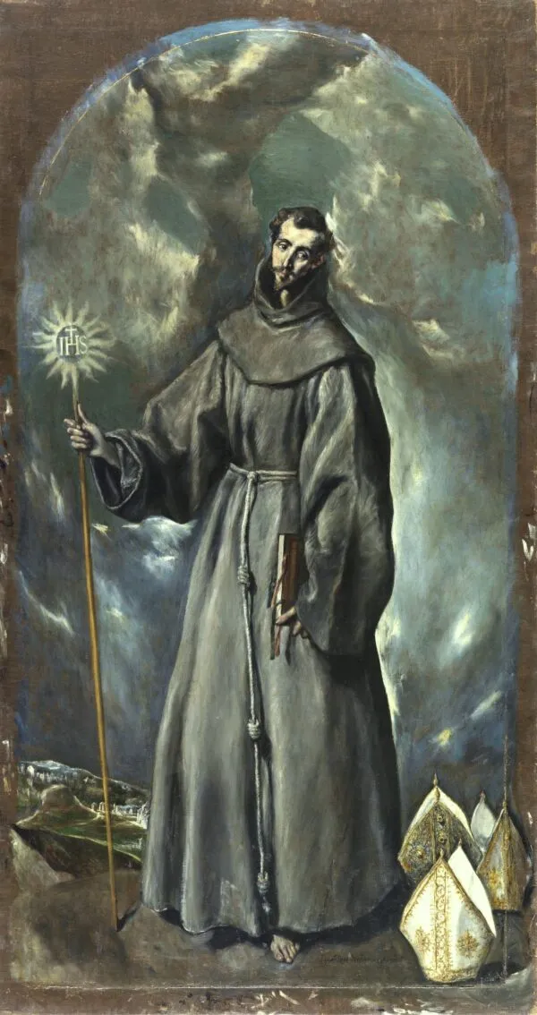 San Bernardino de Siena (1603) by El Greco — original painting reproduced as a hand-painted oil on canvas