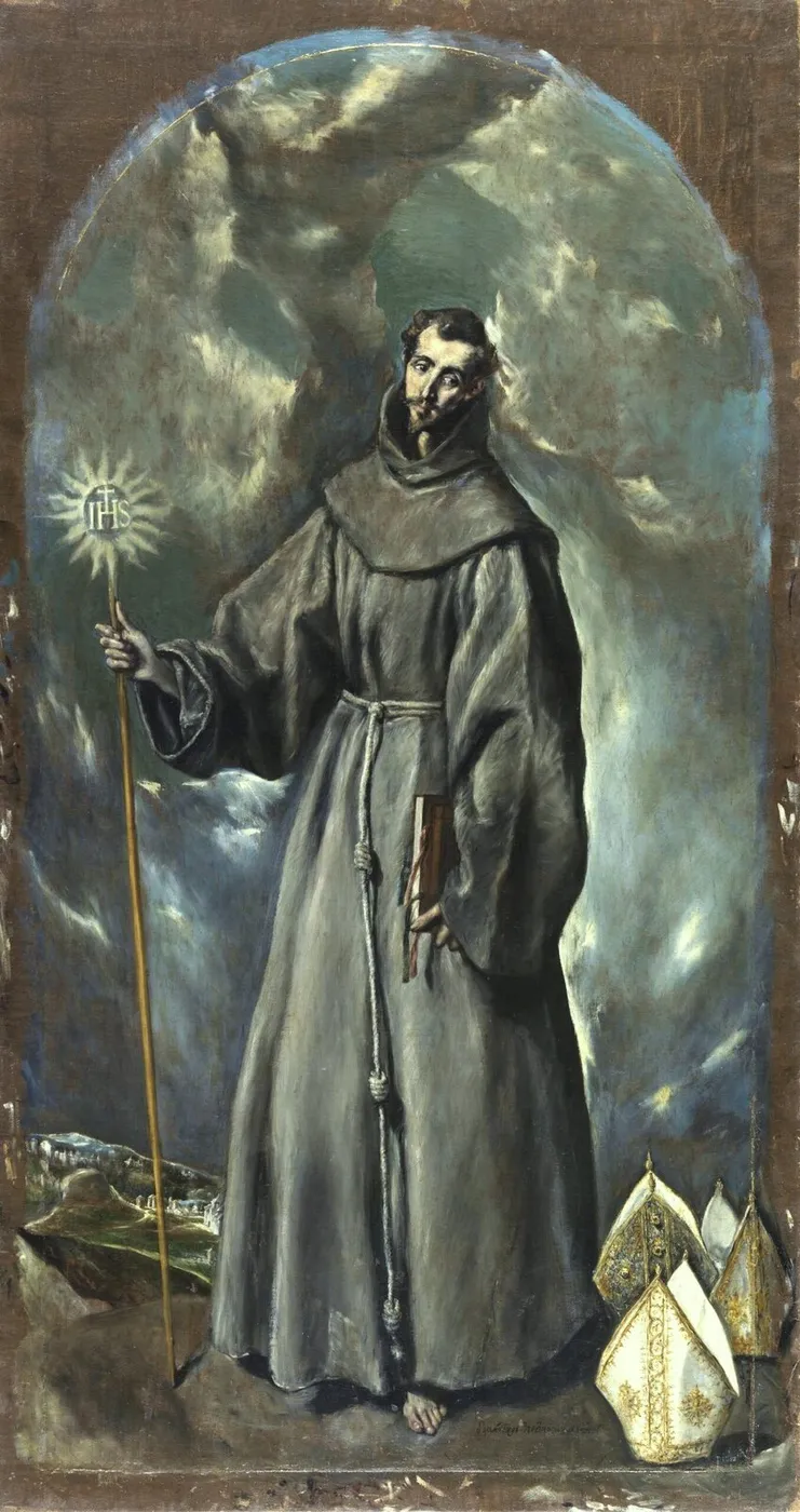 San Bernardino de Siena (1603) by El Greco — original painting reproduced as a hand-painted oil on canvas