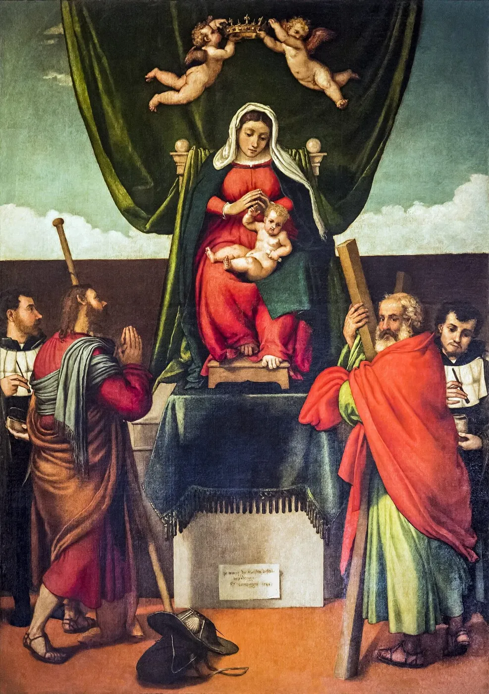 San Giacomo dell'Orio Altarpiece (1546) by Lorenzo Lotto — original painting reproduced as a hand-painted oil on canvas