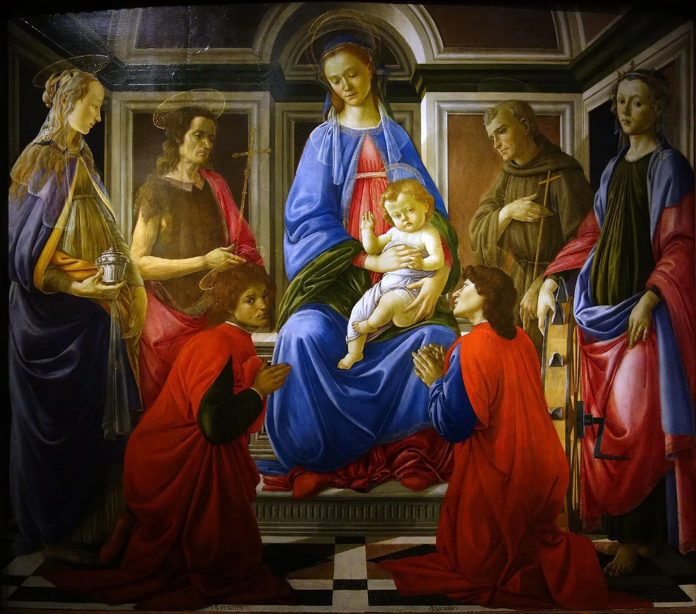 Sant'Ambrogio Altarpiece (1470) by Sandro Botticelli — original painting reproduced as a hand-painted oil on canvas