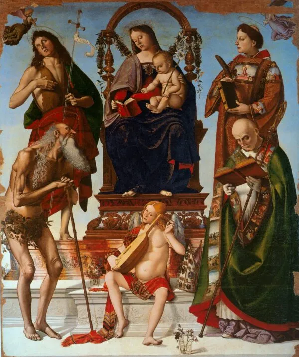 Sant'Onofrio Altarpiece (1484) by Luca Signorelli — original painting reproduced as a hand-painted oil on canvas