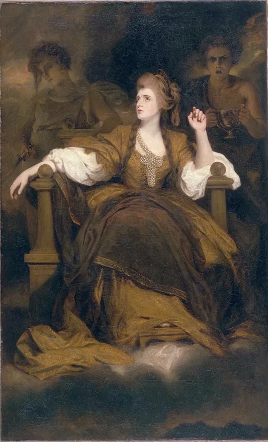 Sarah Siddons as the Tragic Muse (1784) by Joshua Reynolds — original painting reproduced as a hand-painted oil on canvas