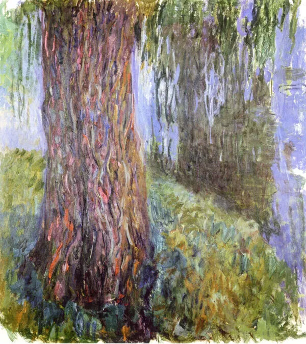 Saule pleureur et bassin aux nymphéas (1917) by Claude Monet — original painting reproduced as a hand-painted oil on canvas