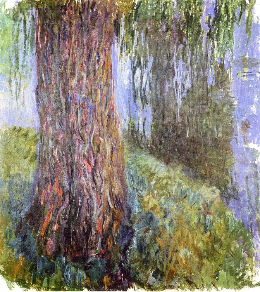 Saule pleureur et bassin aux nymphéas (1917) by Claude Monet — original painting reproduced as a hand-painted oil on canvas