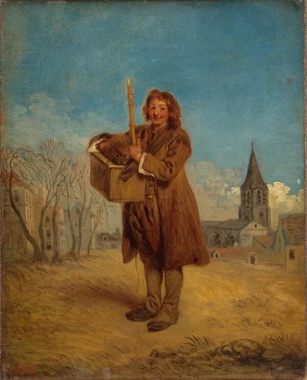 Savoyard with a Marmot (1716) by Jean-Antoine Watteau — original painting reproduced as a hand-painted oil on canvas