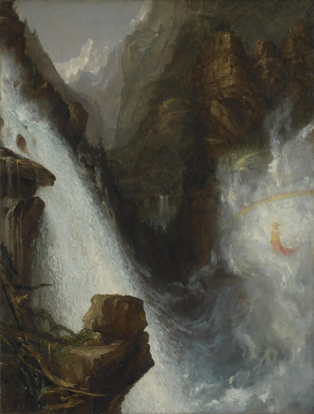 Scene from Byron’s “Manfred” (1833) by Thomas Cole — original painting reproduced as a hand-painted oil on canvas