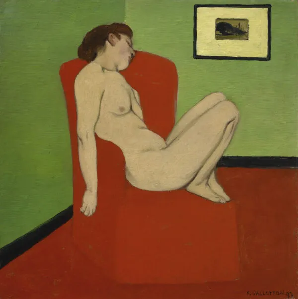 Seated Female Nude (1897) by Félix Vallotton — original painting reproduced as a hand-painted oil on canvas