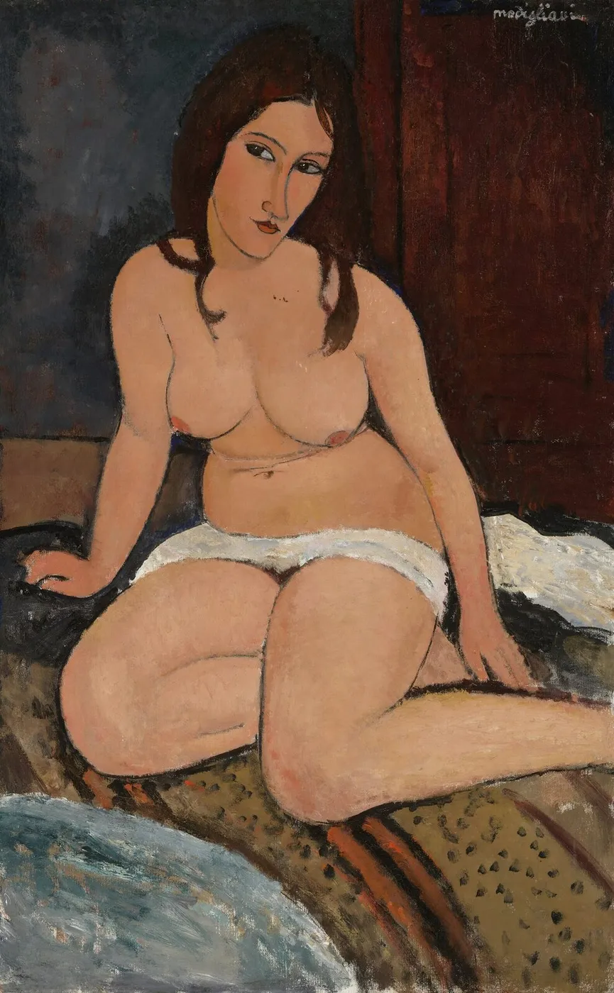 Seated Nude (1917) by Amedeo Modigliani — original painting reproduced as a hand-painted oil on canvas