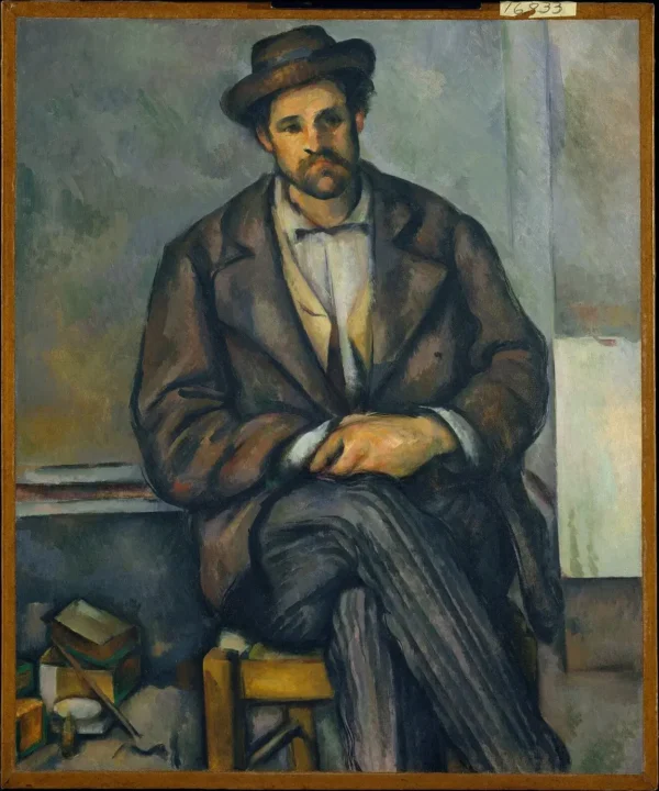 Seated Peasant (1892) by Paul Cézanne — original painting reproduced as a hand-painted oil on canvas