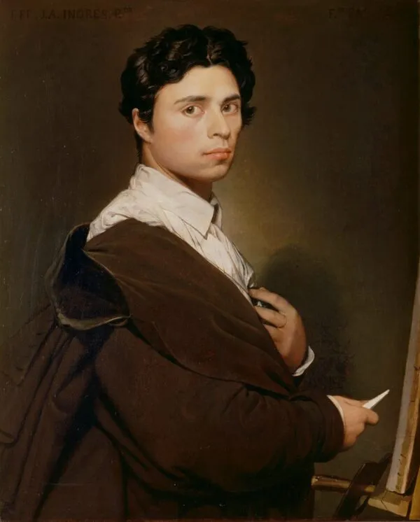 Self-Portrait Aged 24 (1804) by Jean-Auguste-Dominique Ingres — original painting reproduced as a hand-painted oil on canvas