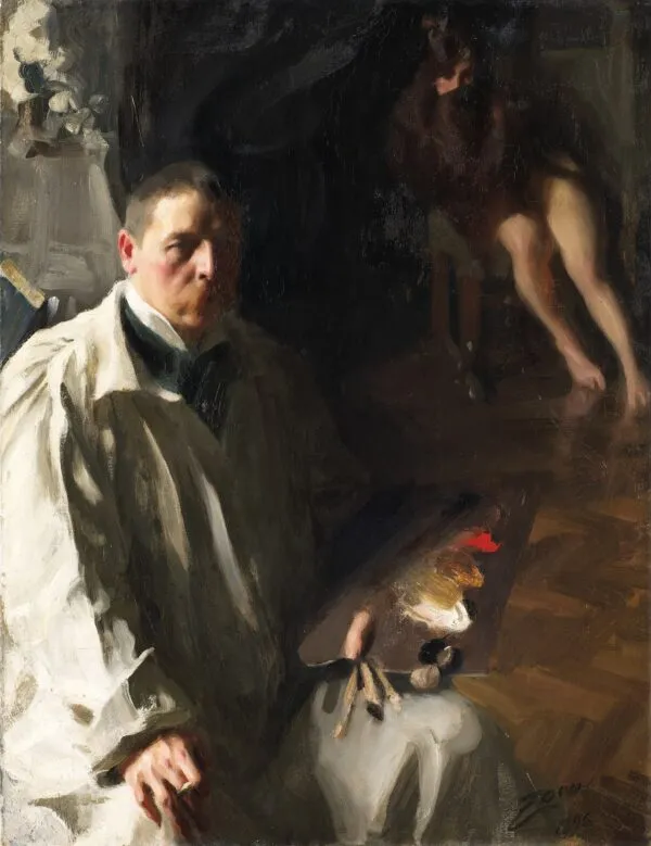 Self-portrait (1896) by Anders Zorn — original painting reproduced as a hand-painted oil on canvas