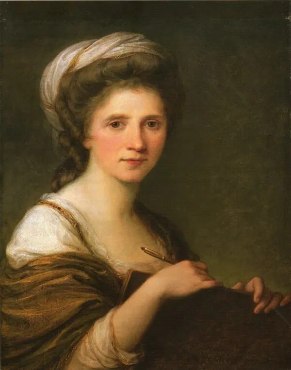 Self-Portrait (1784) by Angelica Kauffmann — original painting reproduced as a hand-painted oil on canvas