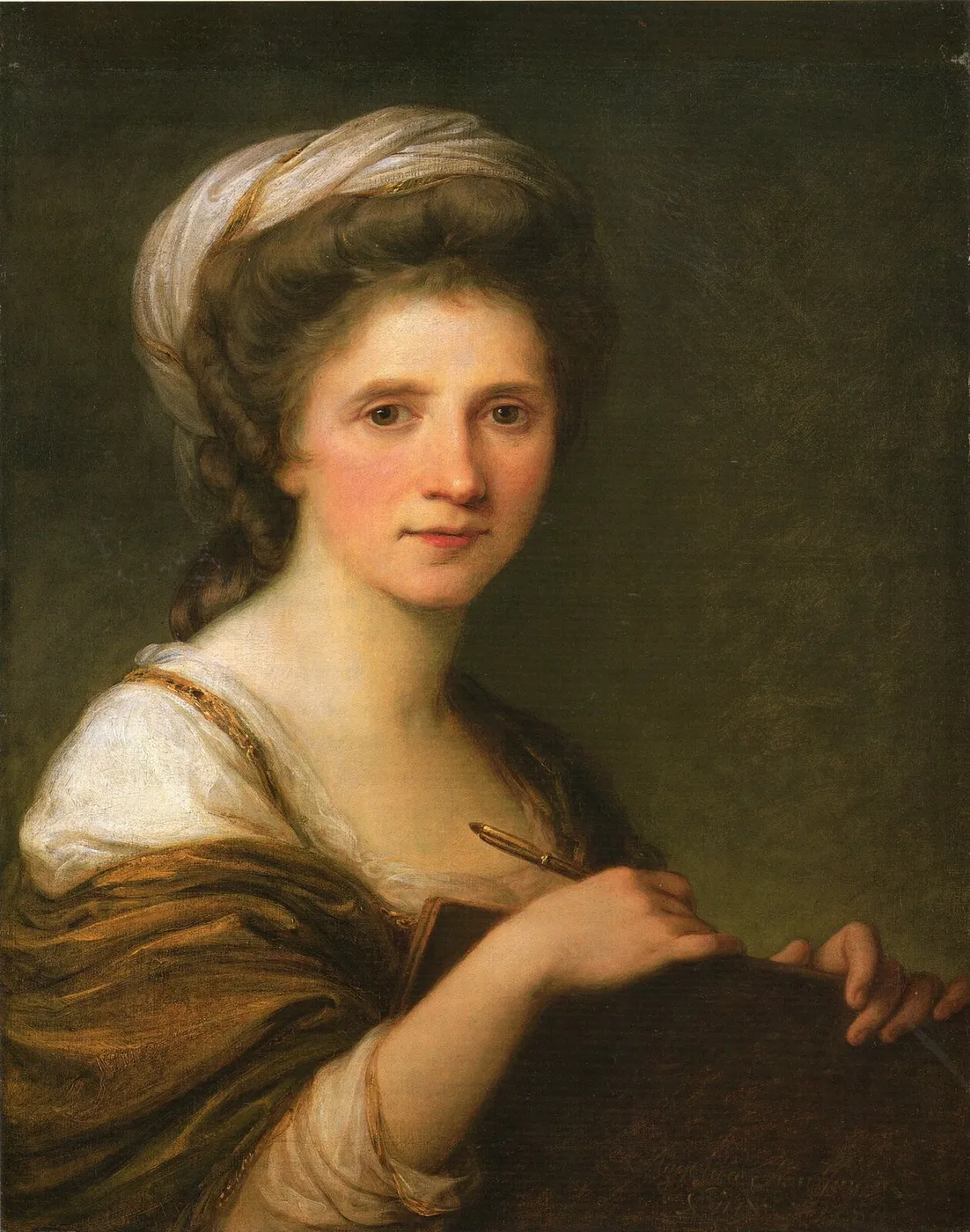 Self-Portrait (1784) by Angelica Kauffmann — original painting reproduced as a hand-painted oil on canvas