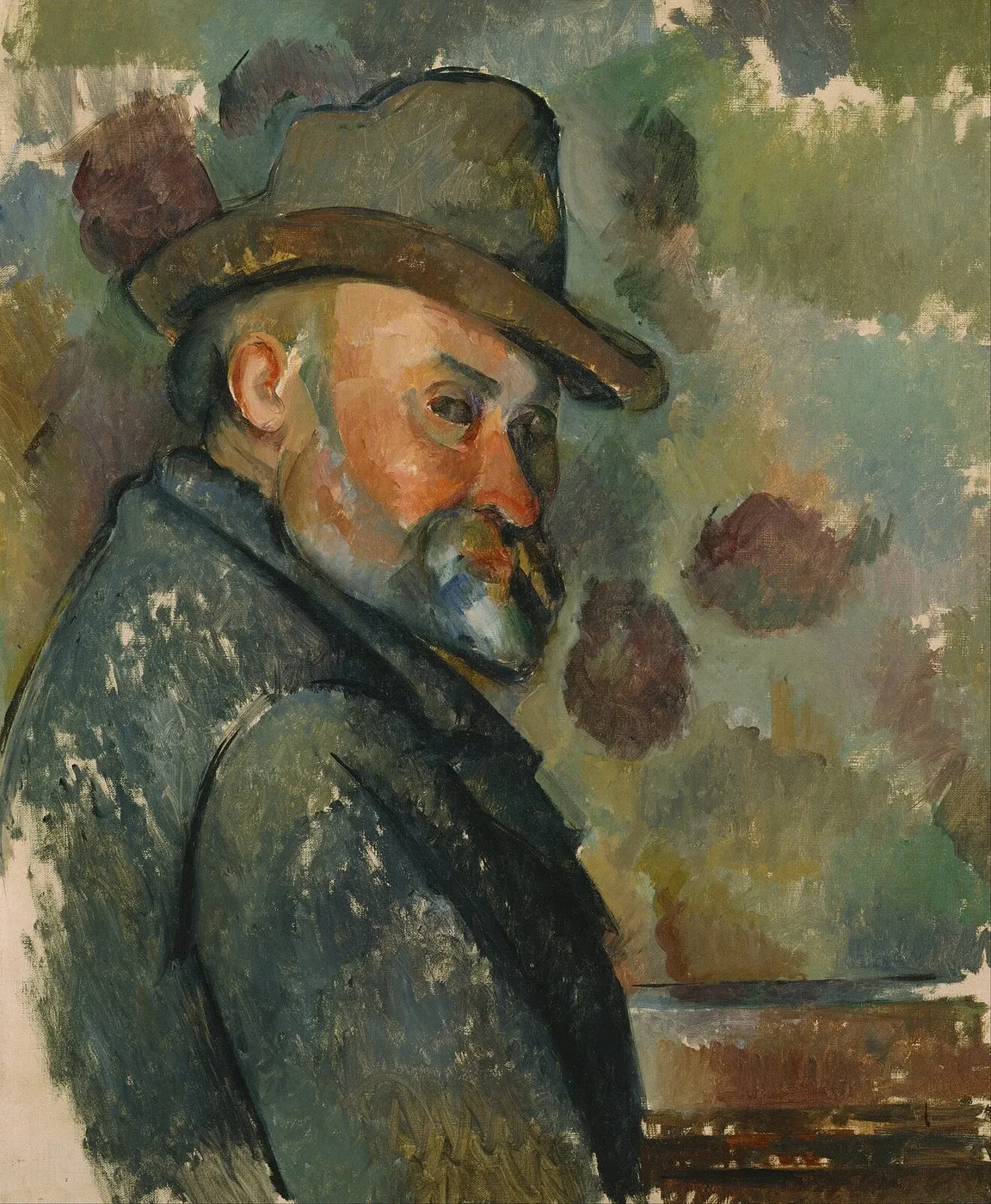 Self-portrait in a Soft Hat (1894) by Paul Cézanne — original painting reproduced as a hand-painted oil on canvas