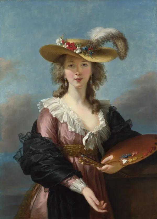 Self Portrait in a Straw Hat (1782) by Élisabeth Louise Vigée Le Brun — original painting reproduced as a hand-painted oil on canvas