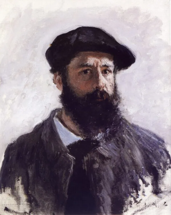 Self-portrait in Beret (1886) by Claude Monet — original painting reproduced as a hand-painted oil on canvas