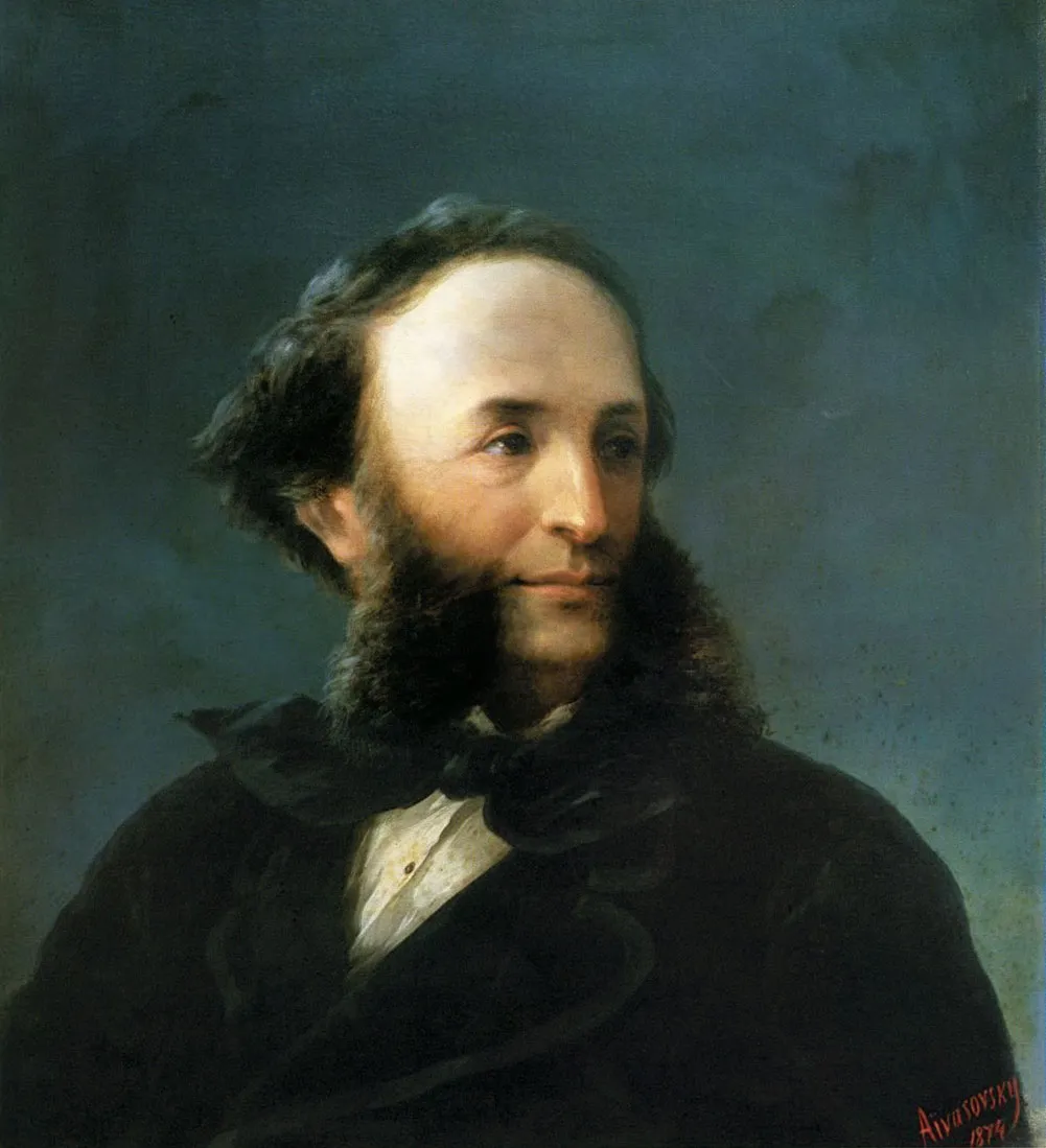 Self-portrait (1874) by Ivan Aivazovsky — original painting reproduced as a hand-painted oil on canvas