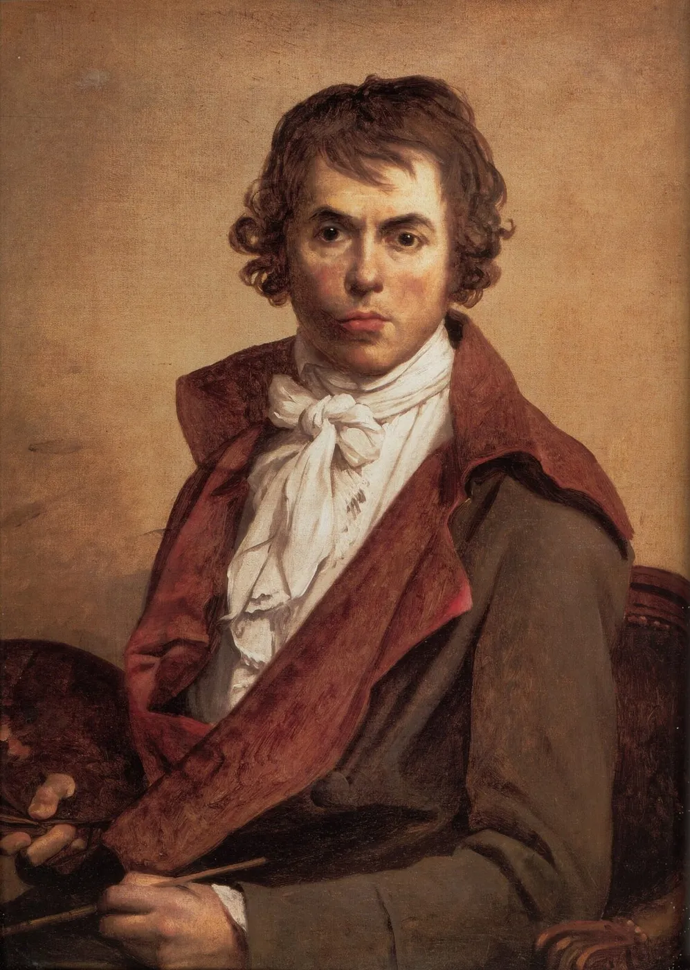 Self-portrait (1794) by Jacques-Louis David — original painting reproduced as a hand-painted oil on canvas