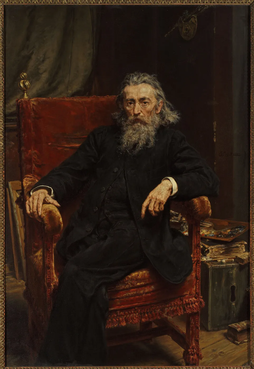 Self-portrait (1892) by Jan Matejko — original painting reproduced as a hand-painted oil on canvas