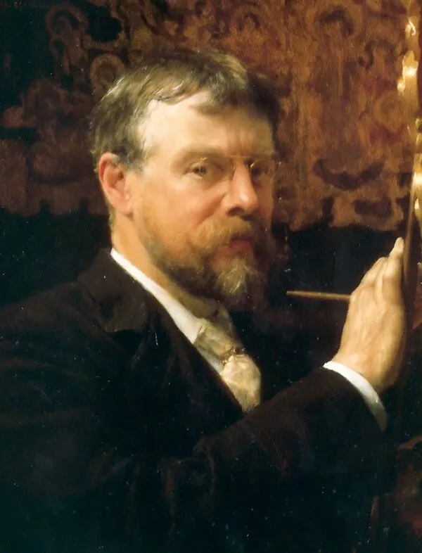 Self-portrait (1896) by Lawrence Alma-Tadema — original painting reproduced as a hand-painted oil on canvas