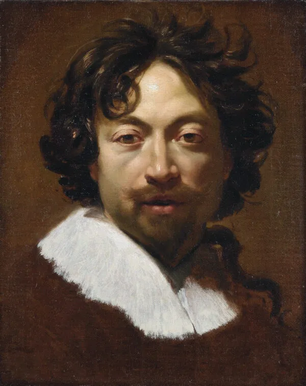 Self-portrait (1626) by Simon Vouet — original painting reproduced as a hand-painted oil on canvas