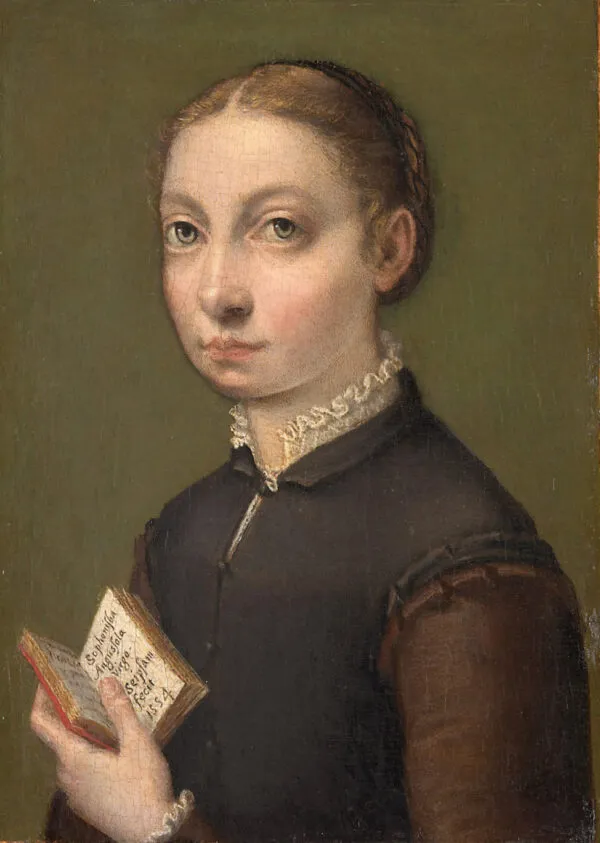 Self-portrait (1554) by Sofonisba Anguissola — original painting reproduced as a hand-painted oil on canvas