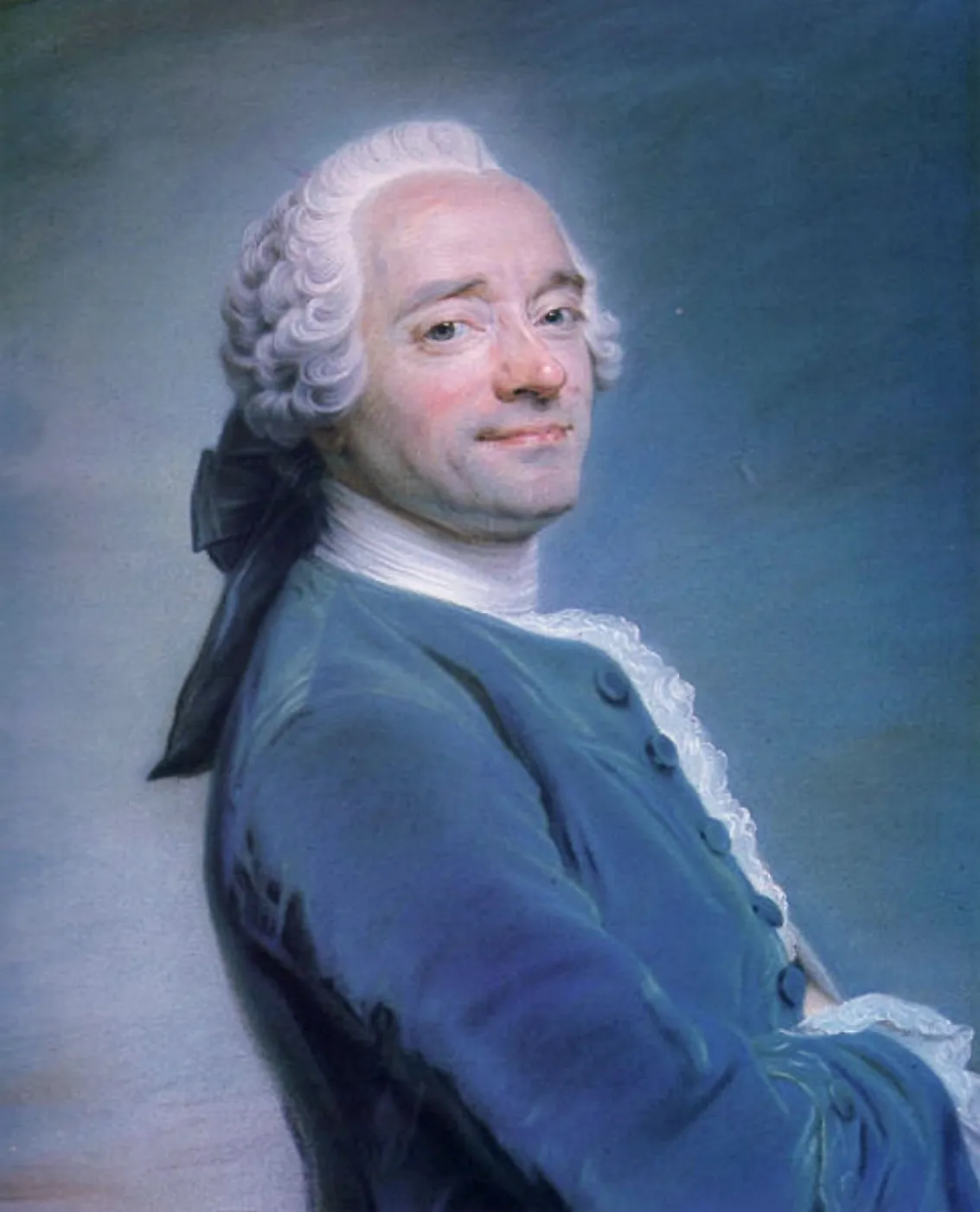 Self-portrait with frill — Maurice Quentin de La Tour