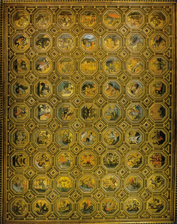 Semi-Gods Ceiling (1490) by Pinturicchio — original painting reproduced as a hand-painted oil on canvas