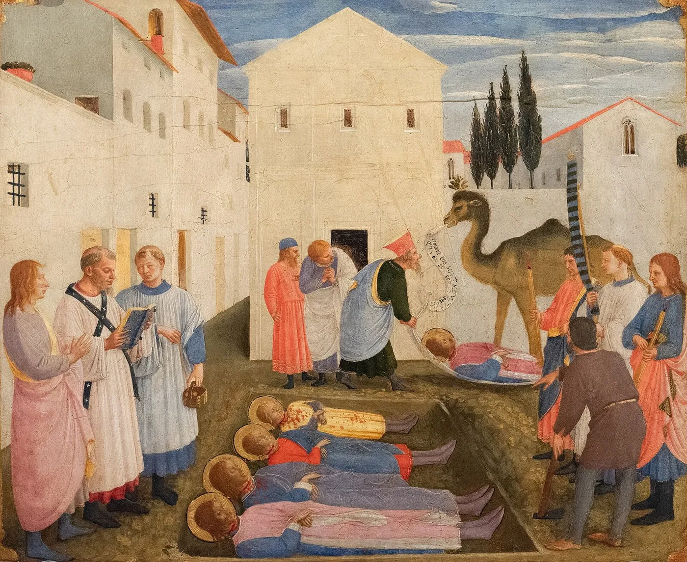 Sepulchring of Saint Cosmas and Saint Damian (1438) by Fra Angelico — original painting reproduced as a hand-painted oil on canvas