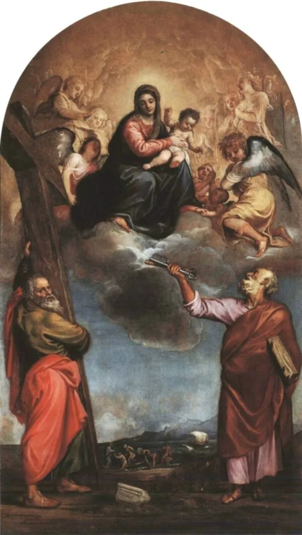 Serravalle Altarpiece (1543) by Titian — original painting reproduced as a hand-painted oil on canvas