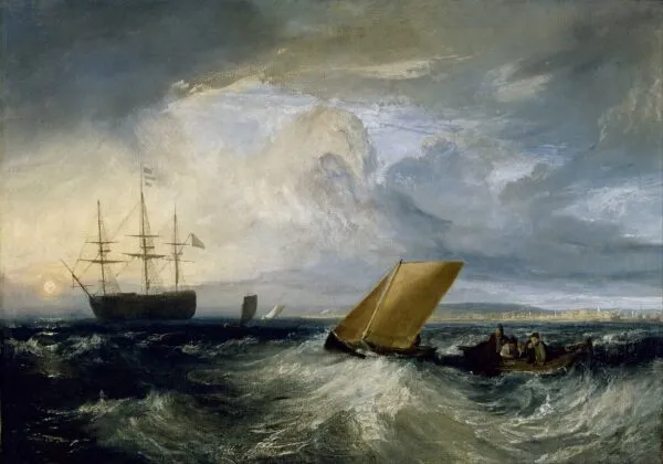 Sheerness as seen from the Nore (1808) by J. M. W. Turner — original painting reproduced as a hand-painted oil on canvas
