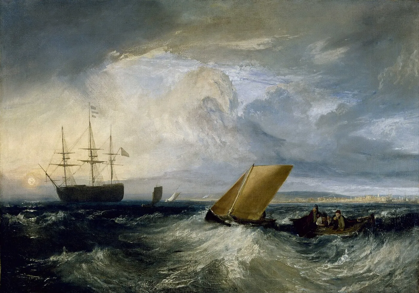 Sheerness as seen from the Nore (1808) by J. M. W. Turner — original painting reproduced as a hand-painted oil on canvas