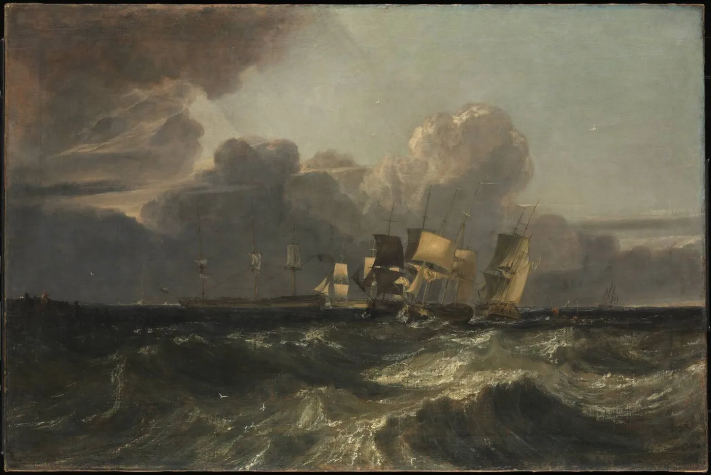 Ships Bearing up for Anchorage (‘The Egremont Seapiece’) (1801) by J. M. W. Turner — original painting reproduced as a hand-painted oil on canvas