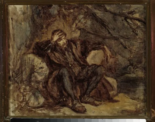 Sigismund Augustus in the Vilnius garden, sketch (1865) by Jan Matejko — original painting reproduced as a hand-painted oil on canvas