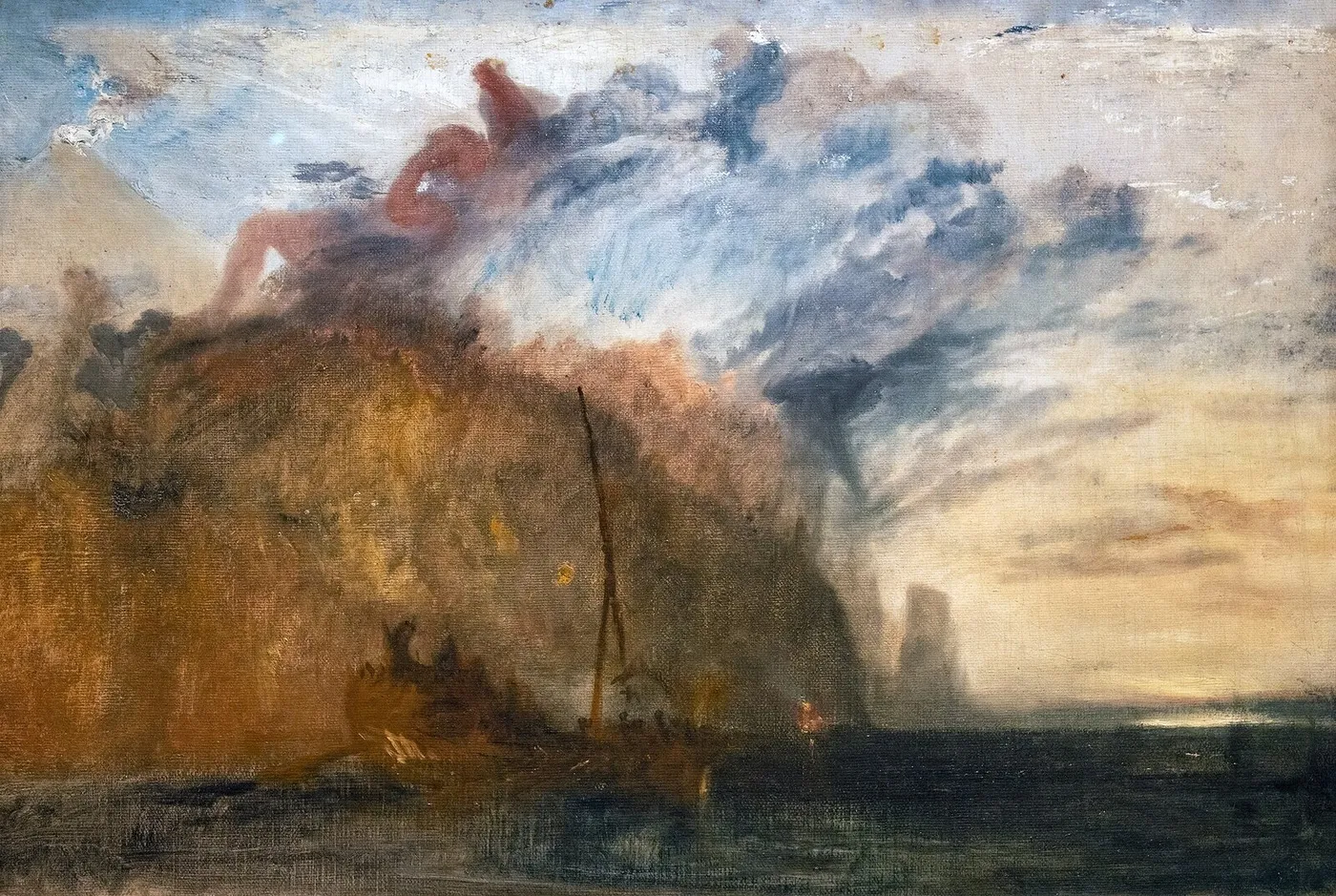 Sketch for ‘Ulysses Deriding Polyphemus’ (1827) by J. M. W. Turner — original painting reproduced as a hand-painted oil on canvas