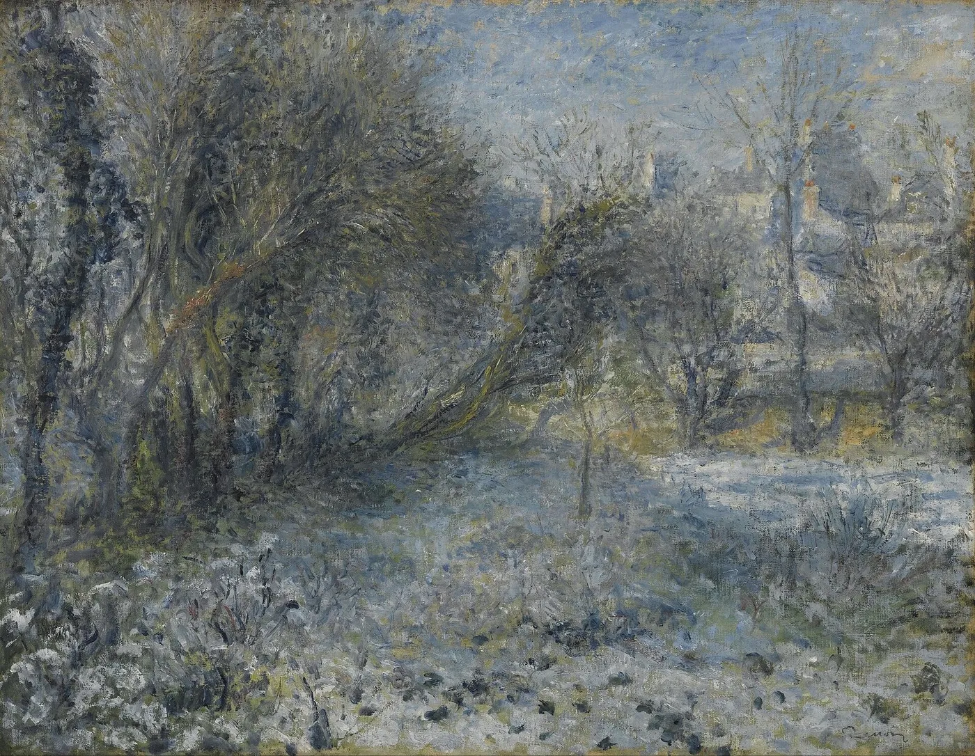 Snow-covered Landscape — Pierre-Auguste Renoir