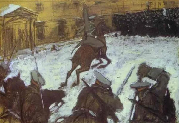 Soldats, héros, où est passée votre gloire ? (1905) by Valentin Serov — original painting reproduced as a hand-painted oil on canvas