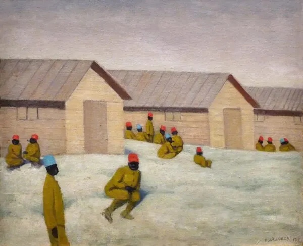 Soldats sénégalais au camp de Mailly (1917) by Félix Vallotton — original painting reproduced as a hand-painted oil on canvas