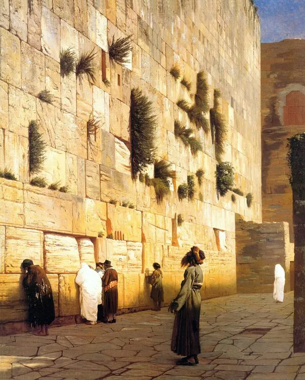 Solomon's Wall, Jerusalem (The Wailing Wall) (1876) by Jean-Léon Gérôme — original painting reproduced as a hand-painted oil on canvas