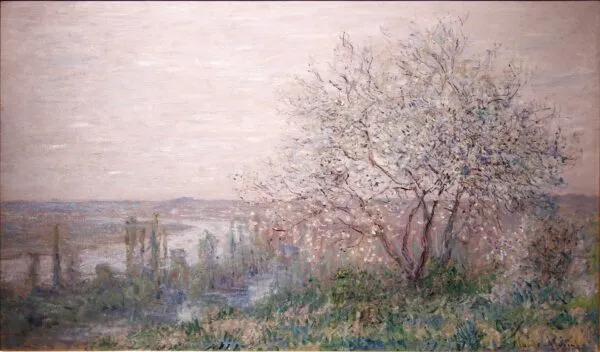 Springtime in Vétheuil (1880) by Claude Monet — original painting reproduced as a hand-painted oil on canvas