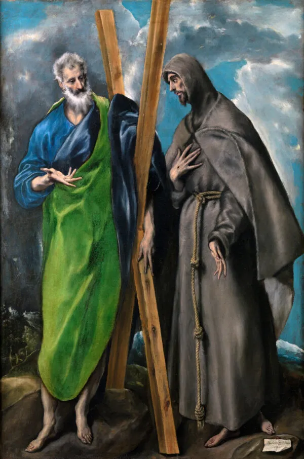 St. Andrew and St. Francis (1595) by El Greco — original painting reproduced as a hand-painted oil on canvas