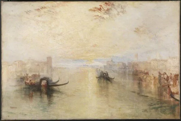 St Benedetto, Looking towards Fusina (1843) by J. M. W. Turner — original painting reproduced as a hand-painted oil on canvas