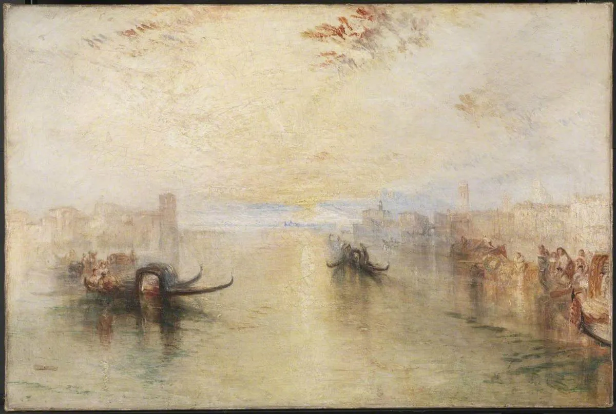 St Benedetto, Looking towards Fusina (1843) by J. M. W. Turner — original painting reproduced as a hand-painted oil on canvas