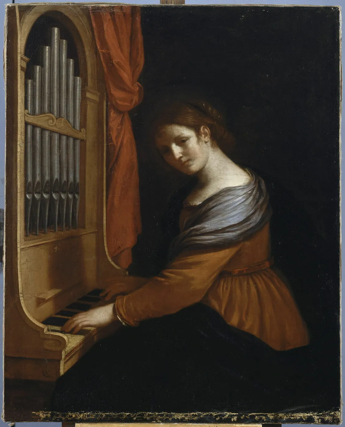 St Cecilia (1642) by Guercino — original painting reproduced as a hand-painted oil on canvas