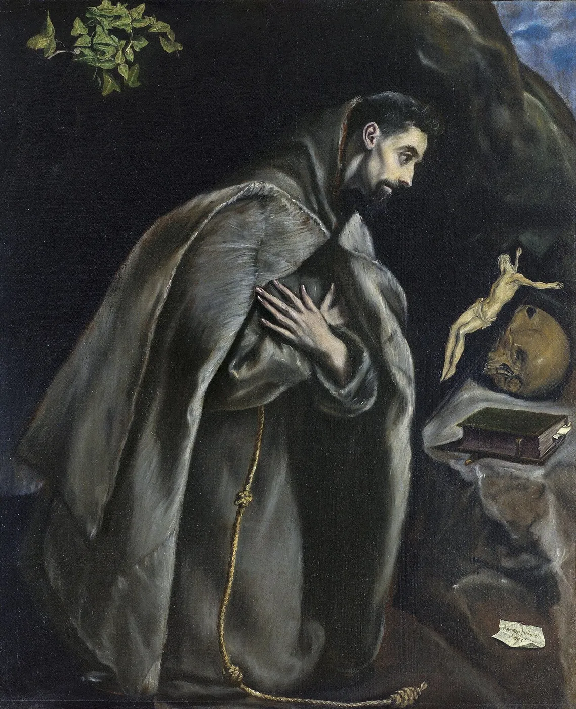 St. Francis in Prayer before the Crucifix — El Greco