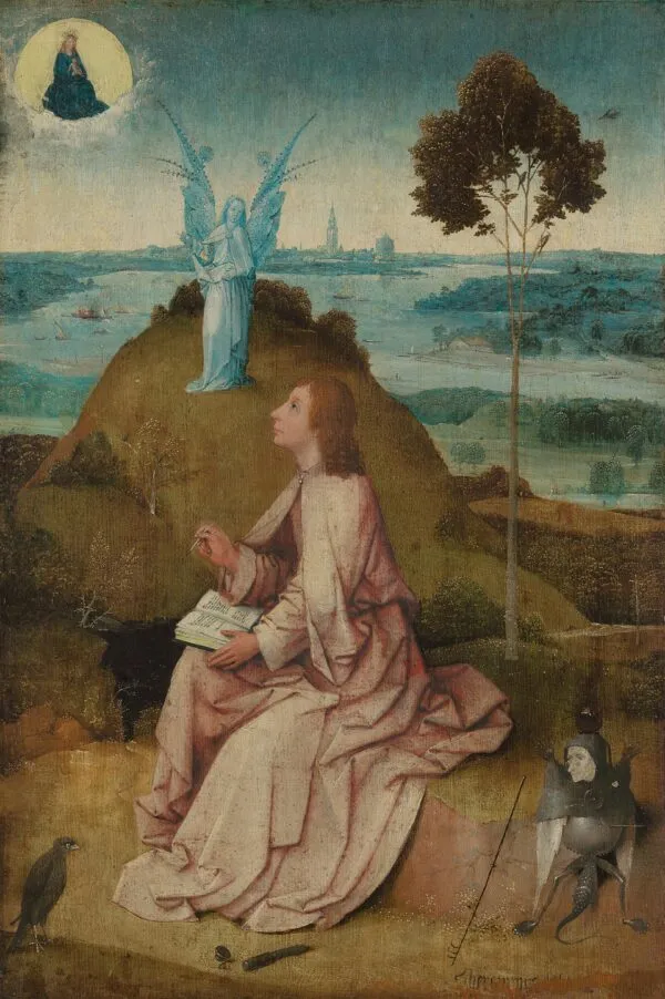 St. John  on Patmos (1489) by Hieronymus Bosch — original painting reproduced as a hand-painted oil on canvas