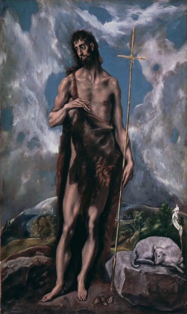 St. John the Baptist (1600) by El Greco — original painting reproduced as a hand-painted oil on canvas