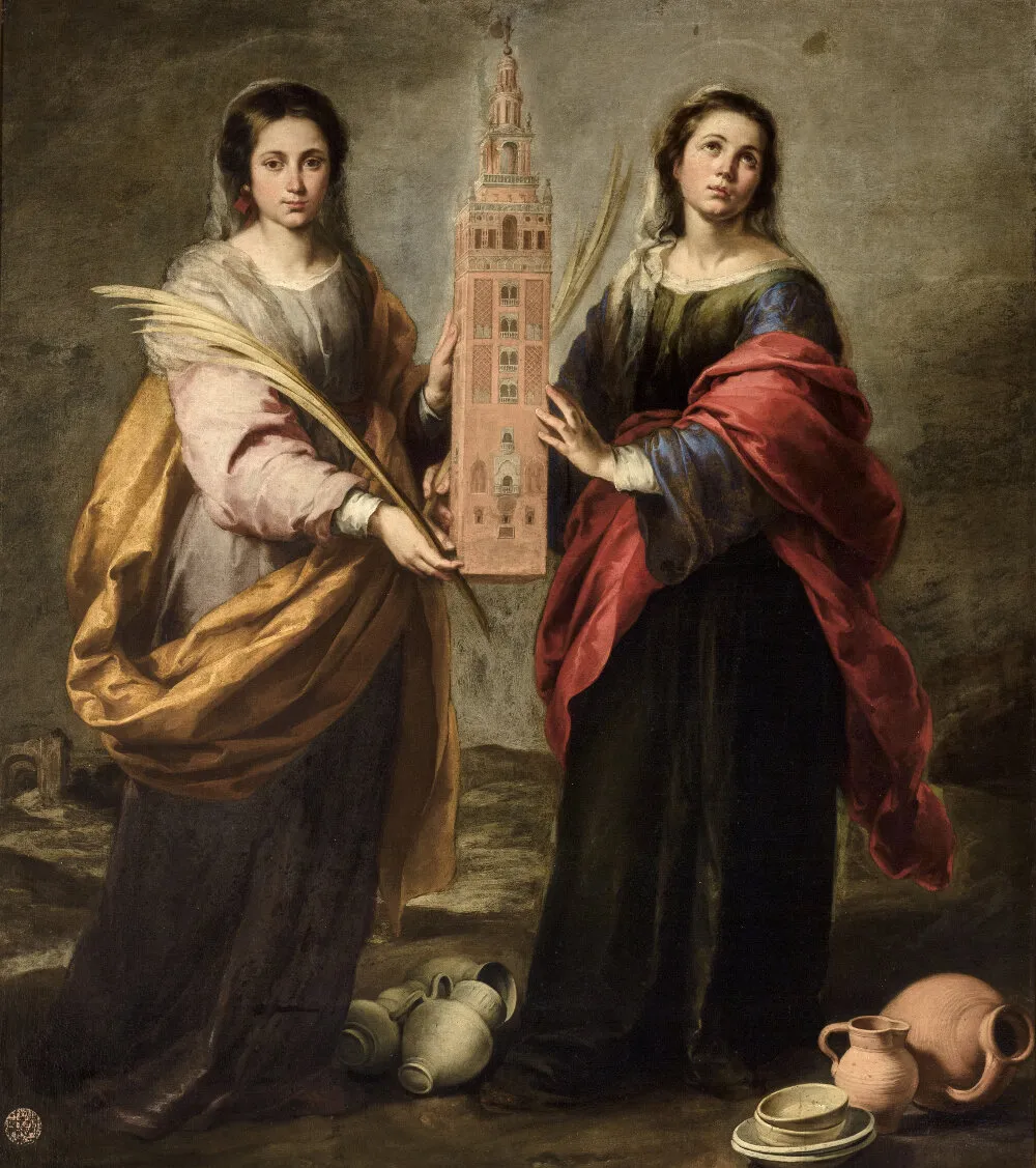 St. Justa and St. Rufina (1666) by Bartolomé Esteban Murillo — original painting reproduced as a hand-painted oil on canvas