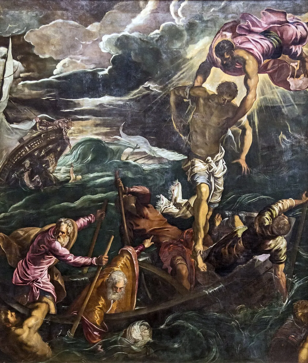 St. Mark rescues a Sarracen (1562) by Jacopo Tintoretto — original painting reproduced as a hand-painted oil on canvas